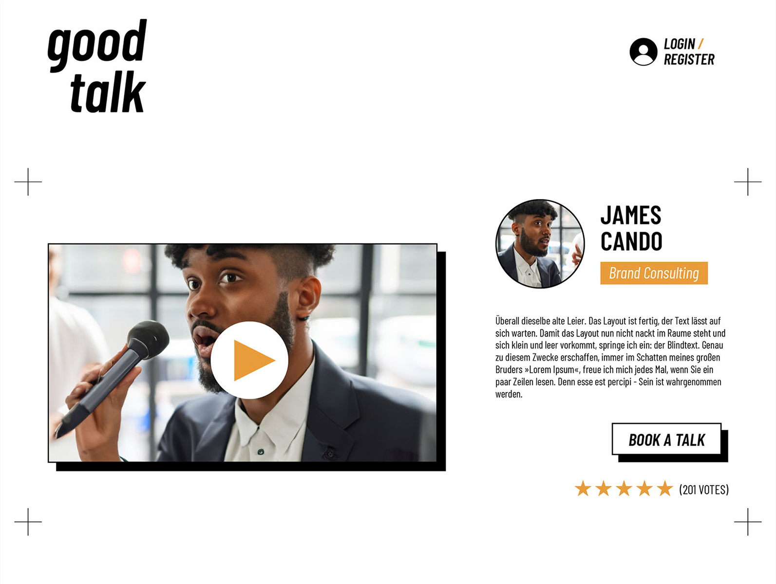 Concept design for Good Talk website