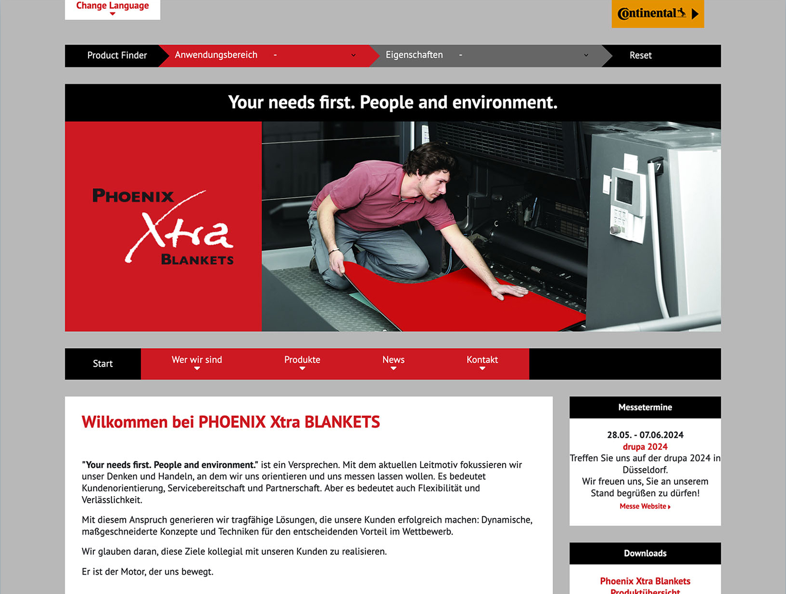 Website design for Phoenix Xtra Blankets